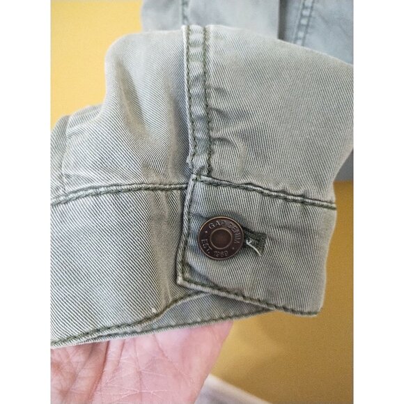 Gap Long Sleeve Lightweight Cropped Button Up Utility Jacket S Y2K Military - Picture 3 of 6